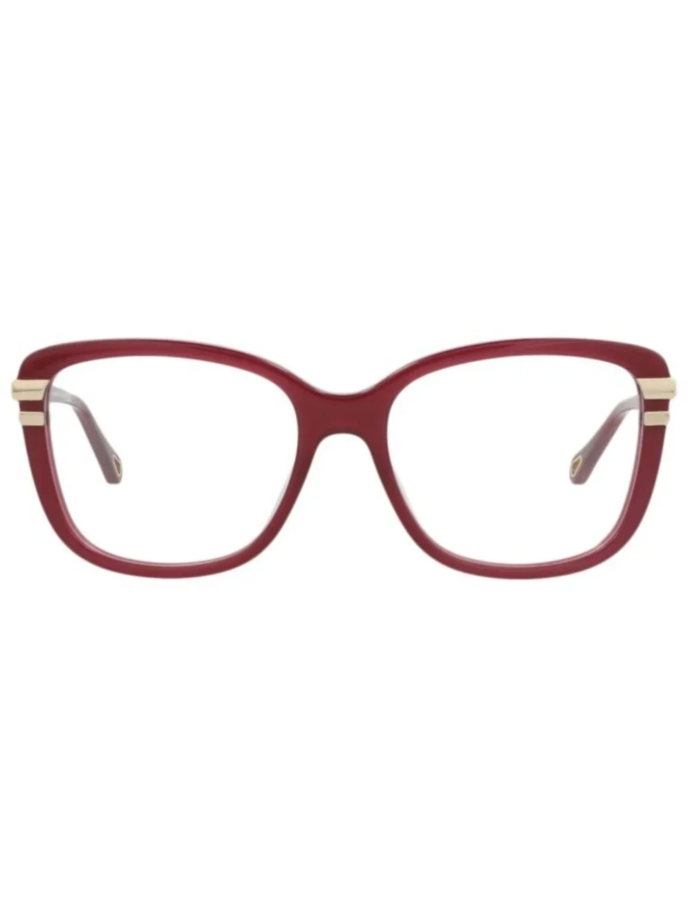New Chloé Women's Eyeglasses Square Rectangle Bio Acetate Frame Burgundy Eye